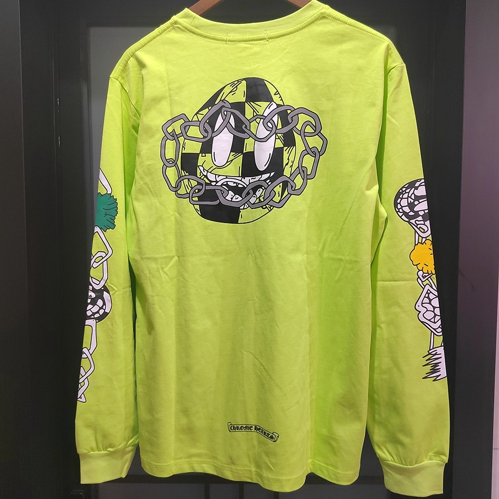 Chrome Hearts Matty Boy Link Long Sleeve T-shirt Lime Green